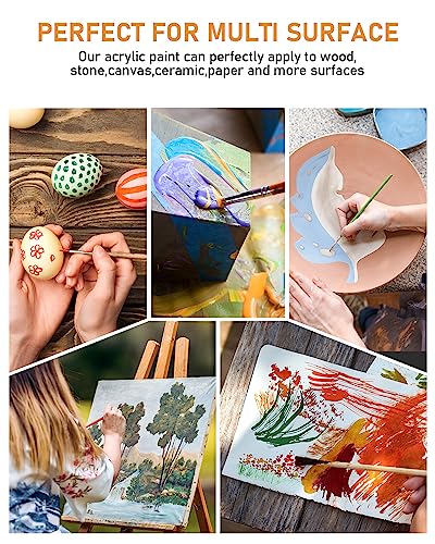 Nicpro 14 Colors Large Bulk Acrylic Paint Set (33.8 oz, 1000 ml) Rich Art Painting Supplies, Non Toxic for Multi Surface Canvas Wood Leather Fabric Nicpro