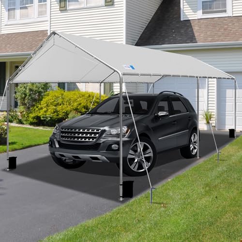SAILARY Outdoor Heavy Duty Carport 10 X 20 Ft Heavy Duty Carport Car Canopy Portable Garage Tent Boat Shelter with Three Reinforced Steel Cables - SAILARY