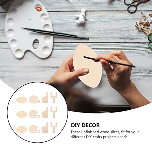 Football Ornament Football Ornament 40pcs Unfinished Wood Shape Football Theme Football Helmet Shaped Wood Slices Blank Football Cutout for DIY Craft EXCEART
