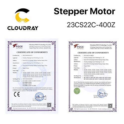 Cloudray Nema 23 CNC Stepper Motor 23CS22C-400Z 1.8 Degree 4.0A 2.2N.m Body 119mm for DIY CNC Machine Cloudray