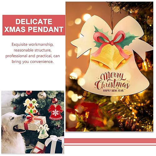 VOSAREA 10pcs Toy Unfinished Wooden Chips Delicate Xmas Pendant Xmas Drawing Pendants Unpainted Xmas Pendants Christmas Wooden Ornaments Unfinished VOSAREA