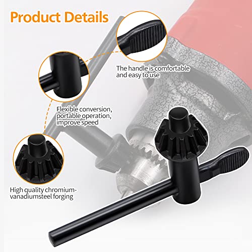 Drill Chuck Key Wrench, 6 Sizes Drill Press Chuck Key Replacement Drill Clamping Wrench Chuck Press Wrench Key for Electric Drill Clamping Tool of 4 Mdvora