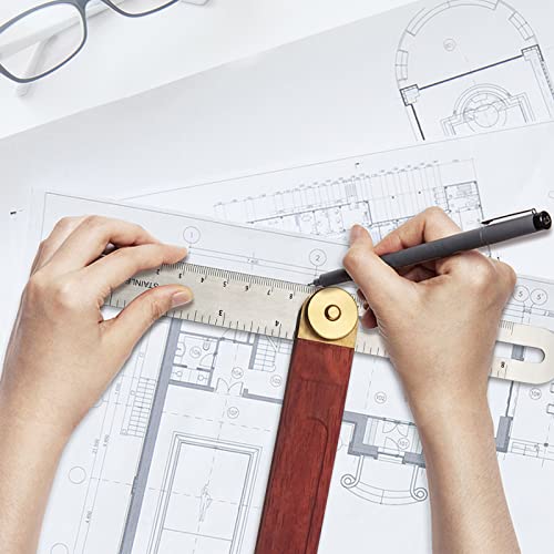 LYFJXX Bevel Gauge, Sliding Bevel Gauge, 8 Inch T Bevel Angle Finder with Wooden Handle T Measurements Ruler for for Craftsman Carpenter LYFJXX
