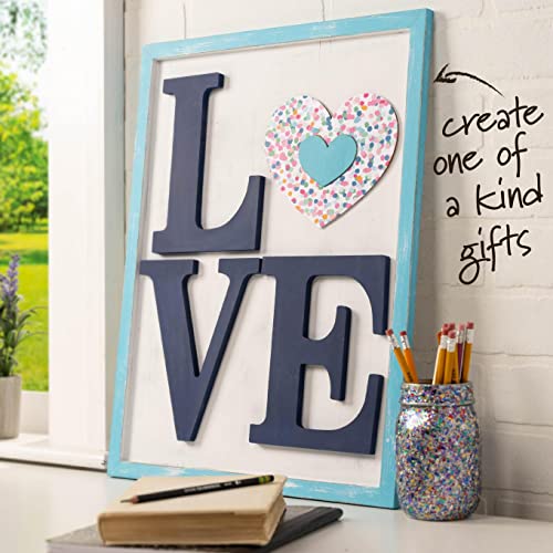 Plaid Wood Unfinished Letter, 8" Wooden Surface Perfect for DIY Arts and Crafts Projects, 63589, 8 inch Plaid