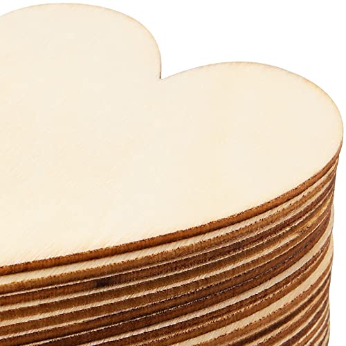 NINGWAAN 100 PCS 3 Inch Wooden Heart Cutouts, Unfinished Wood Heart Slices, Heart Shaped Wooden Ornaments for DIY Crafts Projects, Wedding, Valentine WoodArtSupply