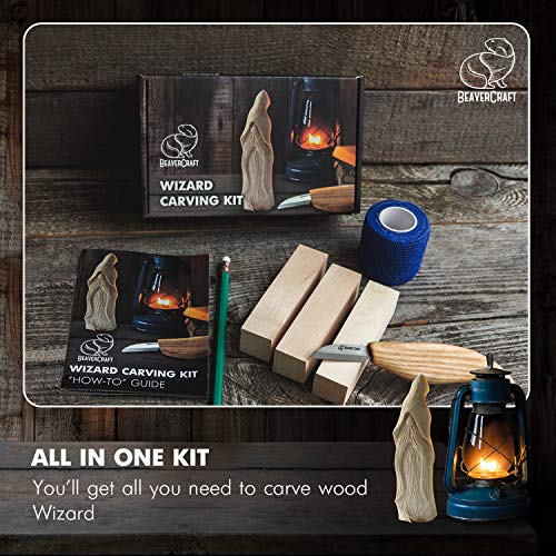 BeaverCraft Whittling Kit for Beginners, Wood Carving Kit for Beginners - Wood Carving Tools Woodworking Kit for Adults and Teens - Whittling Knife BeaverCraft