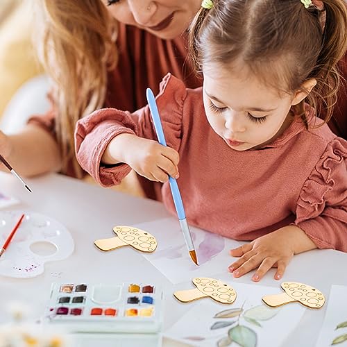 VILLCASE Wooden Mushroom for Crafts, 10PCS Unfinished Wood Mushrooms Set Natural Craft Mushrooms Mini Mushroom Figures for Arts & Crafts, DIY VILLCASE