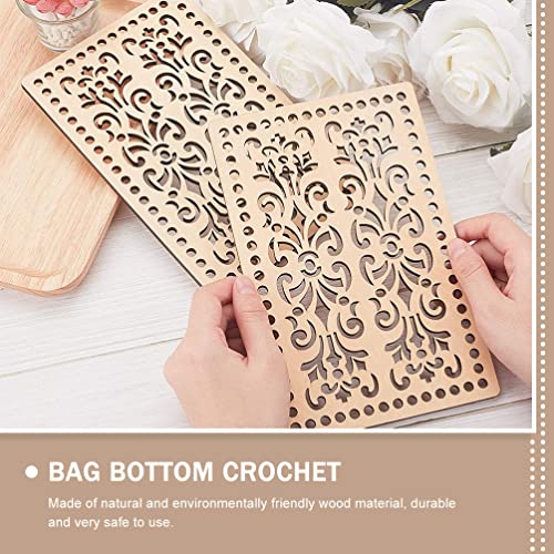 ULTNICE 2 Pcs Wooden Basket Bottoms Crochet Wood Base Cushion Crochet Bag Bottom for DIY Knitting Crochet Bag Supplies ULTNICE