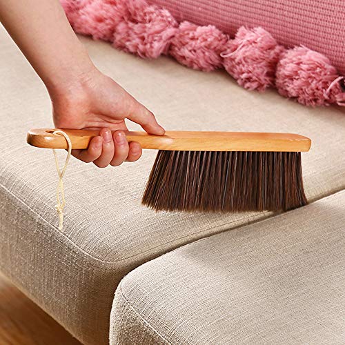 Hand Broom, Dust Brush, Horse Hair Brush with Wood Handle, Duster for Counter, Bench, Car, Furniture, Bed, Woodworking Cleaning Koqkoqyy It's So Good to Be Your Choice