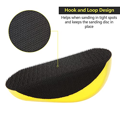 MIVIDE 4 PCS 5 inch Hook and Loop Hand Sanding Block, Round Mouse-Shaped Nano Gray Bottom for 5 Inch Hook and Loop Discs Ideal for Woodworking, MIVIDE
