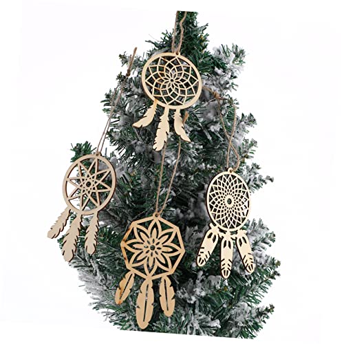 COHEALI 40pcs Wooden Dreamcatcher Arts and Crafts for Kids Dreamcatcher Kit Wood Crafts for Kids DIY Kits Wooden Hanging Ornaments Kit Unfinished COHEALI