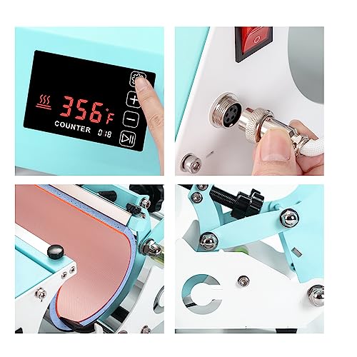 PYD Life 2 in 1 40 OZ Tumbler Heat Press Machine 110 V Mint Green 20 OZ 30 OZ Mug Heat Press Touch Screen for 40 OZ Tumbler with Handle Sublimation PYD Life