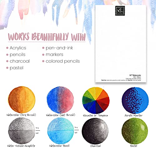 Canson XL Watercolor Pad 9"x12" 30 Sheets + Watercolor Painting Set W/Tin Canson