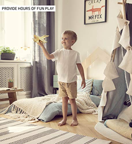 Puzzled 3D Puzzle F-18 Hornet Aircraft Jet Wood Craft Construction Kit Fun & Educational DIY Wooden Toy Assemble Model Unfinished Craft Hobby Puzzled