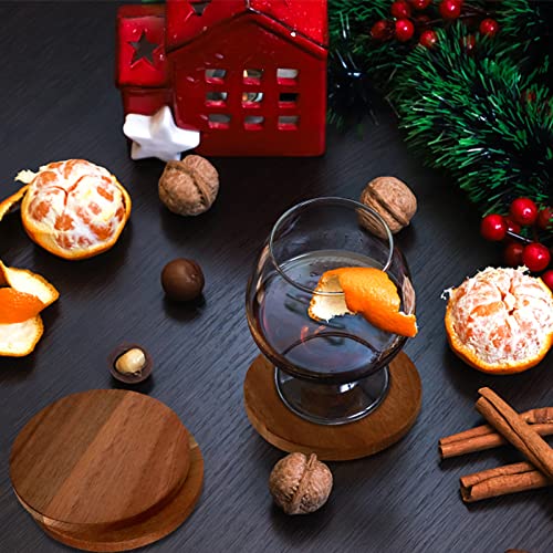 16 Pieces Unfinished Wood Coasters, 4 Inch Round Acacia Wooden Coasters for Crafts with Non-Slip Silicon Dots for DIY Stained Painting Wood Engraving Aweyka