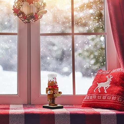 CIMAXIC 1Pc Christmas Nutcracker Wooden Gingerbread Chef Nutcracker Wooden Nutcracker Ornament Wooden Christmas Decoration Wooden Puppet Ornament CIMAXIC