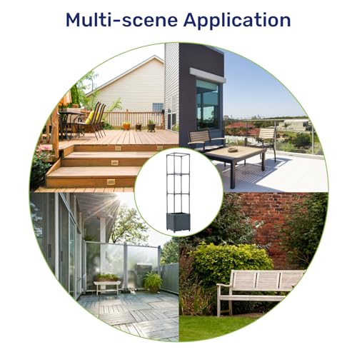 LINEX Raised Garden Bed Planter Box with Trellis, 41.3” Tomato Planters for Climbing Plants Vegetable Vine Flowers Outdoor Patio, Tomatoes Cage LINEX