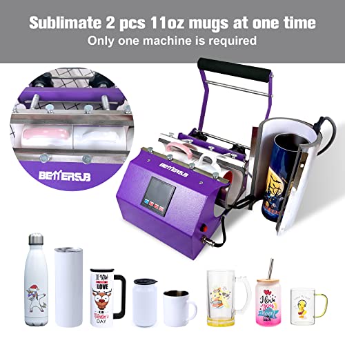 BetterSub Tumbler Mug Heat Press Machine 30 OZ 20 OZ 16 OZ Sublimation Straight Skinny Tumbler Mug Sublimation Print 11 OZ 15 OZ Sublimation Mug Heat BetterSub