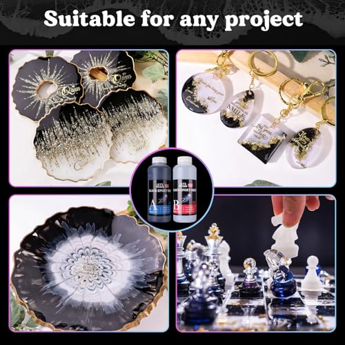 LET'S RESIN EPOXY RESIN Black Resin Epoxy,44OZ Bubble Free & High-Gloss Epoxy Resin Kit,Self Leveling Resin and Hardener for Art Crafts,Jewelry LET'S RESIN EPOXY RESIN