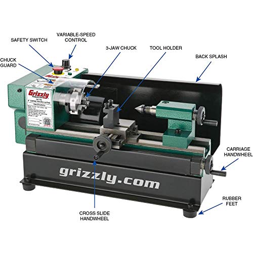 Grizzly Industrial G0745-4" x 6" Micro Metal Lathe Grizzly Industrial