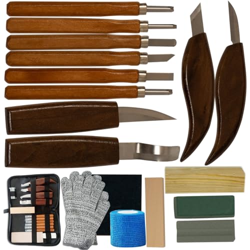 Wood Carving Kit 27PCS Wood carving Tools Sculpting Tools Carving knife kit Wood Chisel Knife whittling knife kit wood working tools vodnys