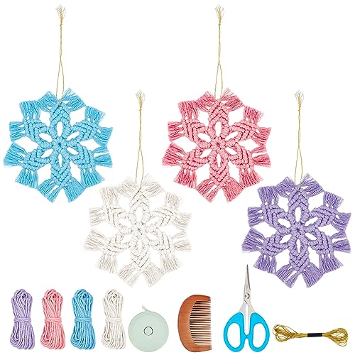 INFUNLY 8 Set DIY Christmas Macrame Kits for Adults Beginners