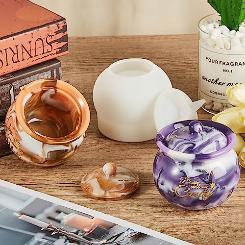 ISSEVE Jars Resin Molds, Jar Silicone Molds with Lid, Epoxy Resin Casting Molds Jar Molds for Storage Box,Candy Jewelry Container,Home Decoration,DIY ISSEVE