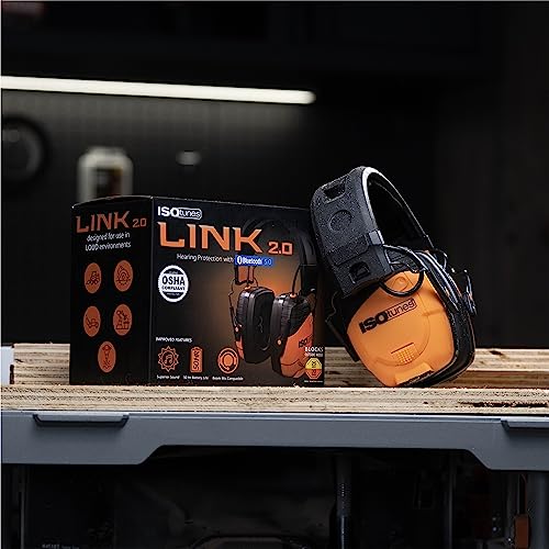 ISOtunes LINK 2.0 Bluetooth Earmuffs: Upgraded Wireless Hearing Protection with 50 Hour Battery Life and 25 dB Noise Reduction Rating ISOtunes