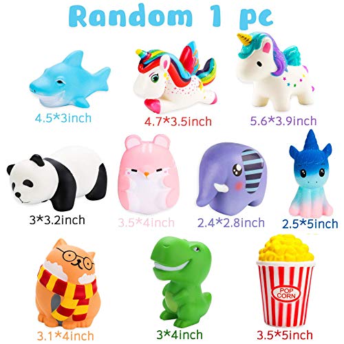 WATINC Random 70Pcs Squeeze Toys, Birthday Gifts for Kids Party Favors, Slow Rising Simulation Bread Squeeze Stress Relief Toys Goodie Bags Egg WATINC