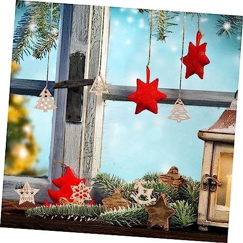 Anneome 54pcs Christmas Wood Chips Wooden Ornaments Christmas Decorations Kids Wooden Toys Kidcraft Playset Unfinished Xmas Cutouts Wooden Snowflake Anneome