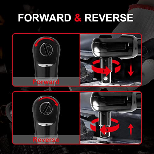 AEROPRO TOOLS 3/8" Professional Air Ratchet Wrench Set with 1/2" Drive Adapter, Pneumatic Impact Wrench for Auto Maintenance, Repair Work 50 Ft-Lbs AEROPRO TOOLS INC