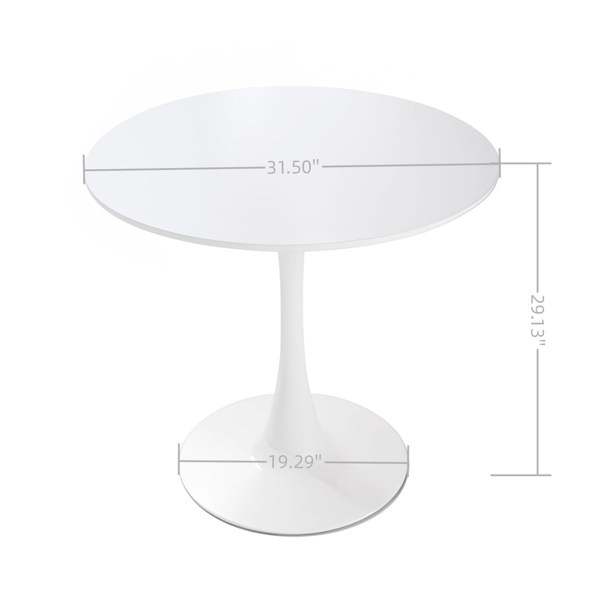 Walnut Round Tulip Dining Table for 2-4 People - Modern Mid-Century Design with Sturdy MDF Top and Pedestal Base YESGIGA