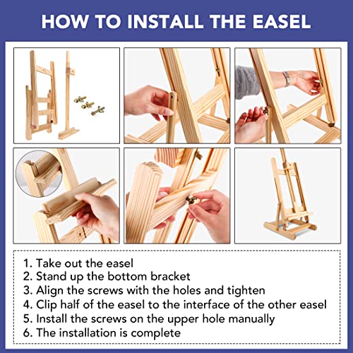 Professional Acrylic Paint Set, 60PCS with Paint Brushes,Acrylic Paint,Easel,4 Sizes Blank Canvases,Palette, Paint Knives,Brush Cup and Art Sponges ESRICH