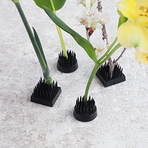 Wazakura 4PCS Black Mini Ikebana Kenzan, Made in Japan, Floral Arranging Pin Frog, Round and Square Flower Holder (Black Mini Kenzan) Wazakura