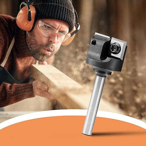 Genmitsu CNC Spoilboard Surfacing Router Bit 1/4" Shank, Slab Flattening Router Bit with 1" Cutting Diameter, 2 Flutes Insert Carbide Wood Planer Genmitsu