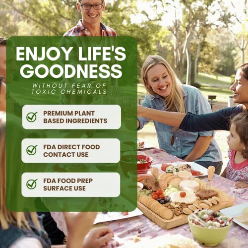 Wood Master's Secret 3 In1 Cutting Board Oil, Conditioner, Sealer FDA Food Safe Restores Conditions Lasts 3 Yrs Zero Toxic Mineral Oil Food Grade Seal It Green