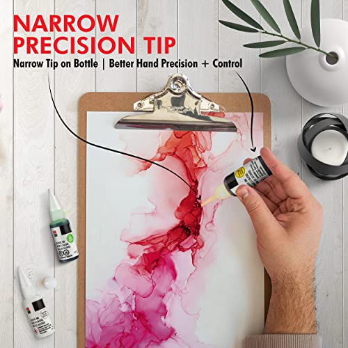 Marabu Alcohol Ink for Epoxy Resin - 6 Primary Colors Alcohol Ink Set - Vibrant and Versatile Alcohol Inks for Resin Art, Tumblers, Alcohol Paint Marabu