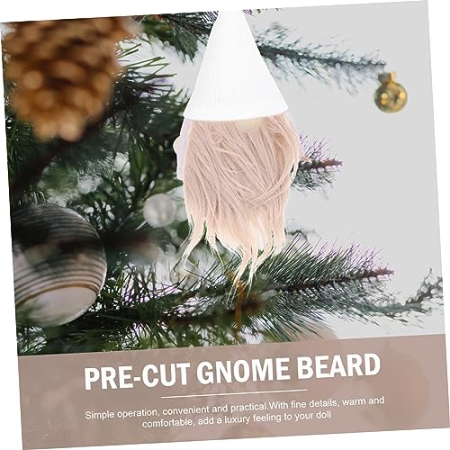 COHEALI 1 Set Braid Suit Hand Made Gnome Beards Craft Fur Gnomes Beard Mini Unfinished Wooden Balls Faux Dwarf Beard Faux Fur Fabric Craft DIY Gnome COHEALI