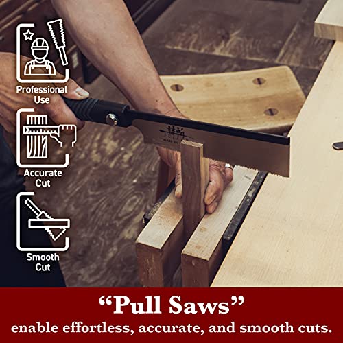 SUIZAN Japanese Pull Saw Hand Saw 7 Inch Dozuki Dovetail Saw Tenon Saw for Cross Cut Rip Cut Angle Cut Woodworking tools Gifts SUIZAN