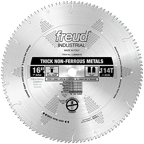 Freud LU89M016: 16" x 114T Thick Stock Aluminum Metal Blade Freud