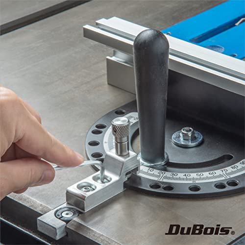 DuBois 51008 Table Saw Miter Gauge with 13 Precise Angle Stops and Standard 3/4” x 3/8” T-Slotted Miter Bar DuBois