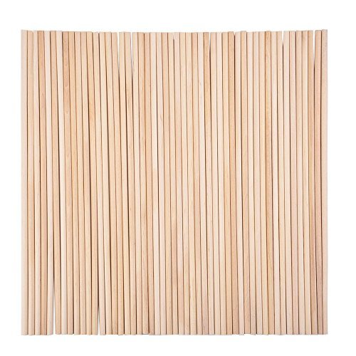 eBoot Unfinished Natural Wood Craft Dowel Rods 12 Inch x 1/4 Inch, 50 Pack EBOOT