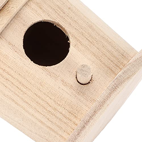 Wooden Bird House, Round Shaped Hanging Bird House, Heavy Duty Outdoor Hanging DIY Painting Decorative Bird House Use for Garden Outside Mokernali