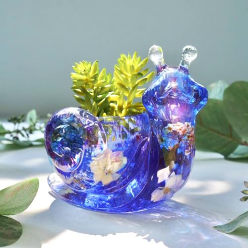 LET'S RESIN Snail Silicone Molds for Epoxy Resin, 3D Large Flower Pot Vase Resin Molds for Concrete Cement, Cute Epoxy Resin Mold for Resin Casting, LET'S RESIN