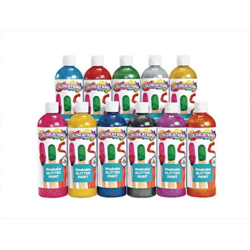 Colorations Washable Glitter Paints, Set of 11, 16oz Each, Paint, Kids Paint, Washable Paint, Washable Paint for Kids, Paint for Kids, Kids Paint Colorations