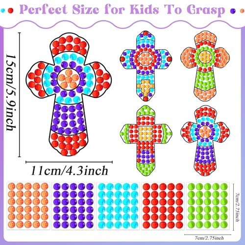 Christmas Jesus Cross Crafts for Kids, Sunday School Religious Sun Gemmers DIY Diamond Painting Bible School Christian Arts Craft Kits for 4 8 10 Qyeahkj