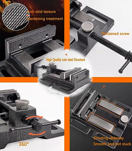 MYTEC Drill Press Vise, 3.0" Black, Quick Release Workbench Industrial Vise Clamp, High-grade cast steel Bench Clamp MYTEC