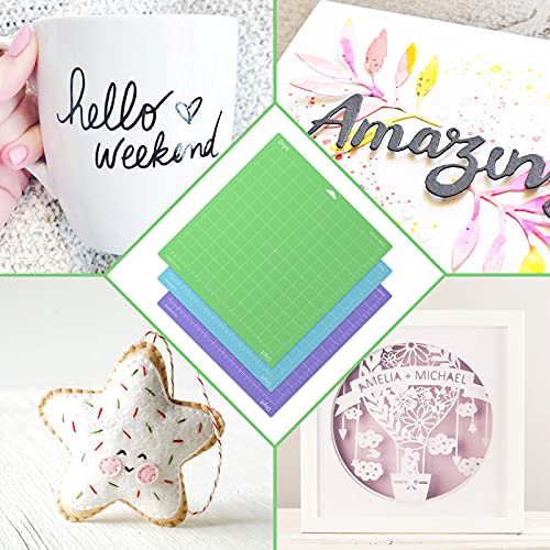 Diyit 12x12 Cutting Mat for Cricut Maker 3/Maker/Explore 3/Air 2/Air/One(Lightgrip/Standardgrip/Stronggrip) 3 Pieces Cutting Mats for Crafts DIYIT