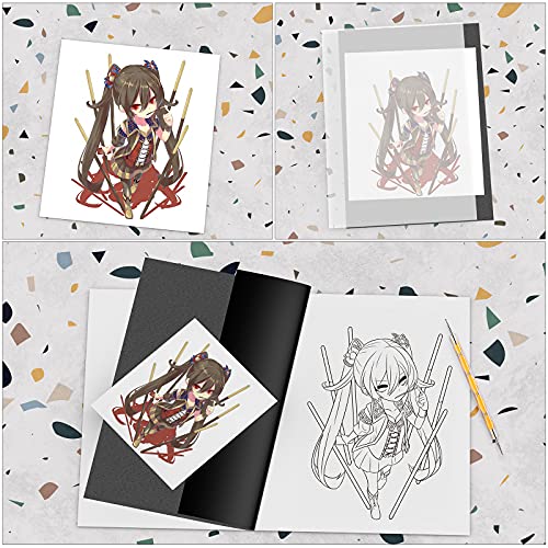 200 Sheets Carbon Paper Black Graphite Paper Transfer Tracing Paper and 5 Pieces Ball Embossing Styluses for DIY Woodworking, Paper, Canvas and Other Ueerdand