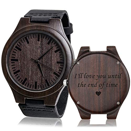 KOSTING Personalized Wood Wrist Watch for Men Best Gifts for Husband Gift Ideas Personalized Gift for Husband Gifts for Him Unique Gifts Husband KOSTING